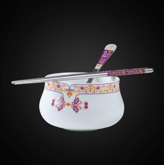 華典唐風系列不銹鋼餐具碗筷套裝禮盒 